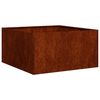 vidaXL Floreira enferrujada 80x80x40 cm a&ccedil;o resistente