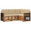 vidaXL Conjunto de Sof&aacute;s para Exterior 4 unid. Poli&eacute;ster