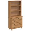 vidaXL Hutch com gaveta ASKIM Cera de Mel 91 x 40 x 184 cm