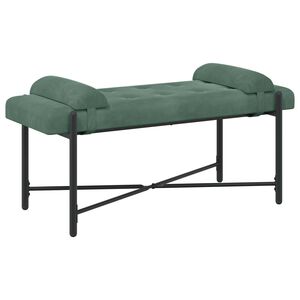 vidaXL Banco com bot&otilde;es e travesseiros Verde do Mar 110 x 40 x 46 cm