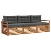 vidaXL Conjunto de Sof&aacute;s para Exterior 3 pcs Natural e Antracite
