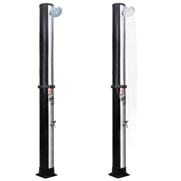 vidaXL Chuveiro solar de exterior c/ cabeça e torneira 40 L