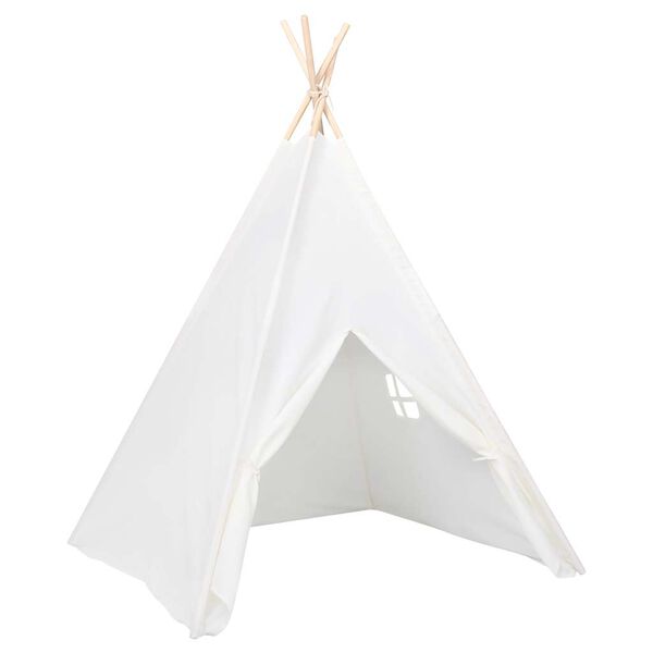 vidaXL Tenda teepee infantil c/ saco 120x120x150cm pele p&ecirc;ssego branco