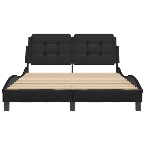 vidaXL Estrutura de cama sem colch&atilde;o Zadar 120x200cm couro artificial preto