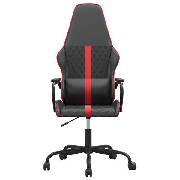 vidaXL Cadeira de gaming couro artificial preto e vermelho