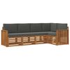 vidaXL Conjunto de Sof&aacute;s para Exterior 5 unid. Natural e Antracite