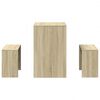 vidaXL 3 pcs conj. mesa jantar e banco deriv. madeira carvalho sonoma