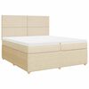 vidaXL Cama com molas/colch&atilde;o 200x200 cm tecido cor creme
