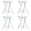 vidaXL Bancos de jardim dobr&aacute;veis 4 pcs PEAD aspeto vime branco