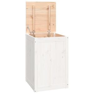 vidaXL Caixa para roupa 44x44x66 cm madeira de pinho maci&ccedil;a branco
