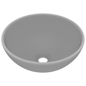 vidaXL Lavat&oacute;rio WC luxuoso redondo 32,5x14cm cer&acirc;mica cinzento mate