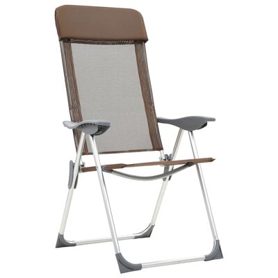 vidaXL Cadeiras de campismo dobráveis 4 pcs alumínio castanho