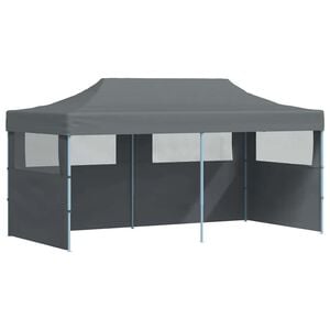 vidaXL Tenda de festa pop-up dobr&aacute;vel paredes laterais 3x6 m antracite