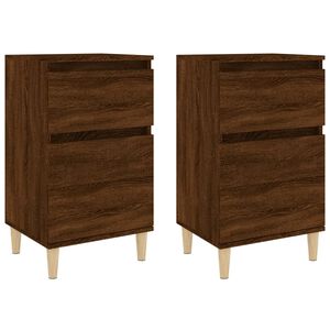 vidaXL Mesas de cabeceira 2 pcs 40x35x70 cm cor carvalho castanho