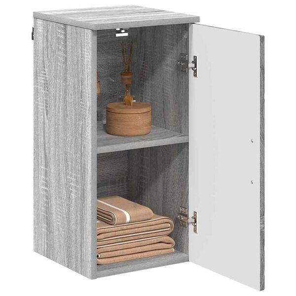 vidaXL Arm&aacute;rio de Banheiro com porta Cinza Sonoma 30 x 31,5 x 61 cm