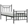 vidaXL Estrutura de cama com cabeceira e p&eacute;s 75x190 cm metal preto
