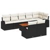 vidaXL Conjunto de Sof&aacute; de Jardim 9 unid. Preto e Creme vime PE