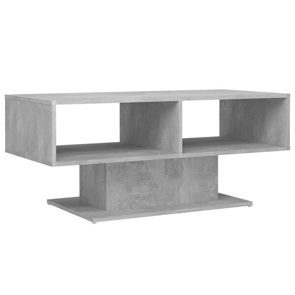 vidaXL Mesa de centro 103,5x50x44,5 cm contraplacado cinzento cimento