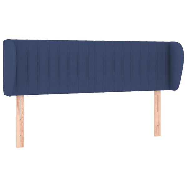 vidaXL Cabeceira de cama c/ abas tecido 147x23x78/88 cm azul