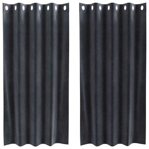 vidaXL Cortinas opacas 2 pcs Cinza Escuro 140 x 175 cm Veludo
