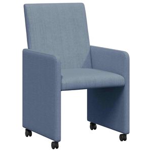 vidaXL Cadeiras de Jantar com Rodas 2 pcs Azul 57 x 66 x 94 cm
