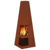 vidaXL Fire Pit Castanho 35 x 35 x 100 cm A&ccedil;o Corten