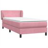 vidaXL Cama com molas/colch&atilde;o 100x210 cm veludo rosa
