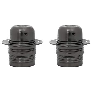 vidaXL Casquilhos de l&acirc;mpadas 2 pcs Preto brilhante E27