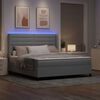 vidaXL Cama Box Spring LED Cinzento-claro 180 x 200 cm tecido