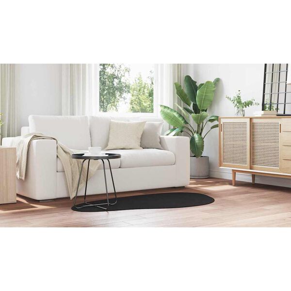 vidaXL Tapetes de &aacute;rea HUARTE Preto 80 x 150 cm Poli&eacute;ster