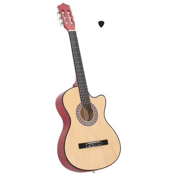 vidaXL Guitarra acústica cutaway com 6 cordas 38" madeira de tília