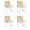 vidaXL Almofad&otilde;es lombares p/ cadeiras de jardim 4pcs tecido bege