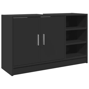 vidaXL Arm&aacute;rio de lavat&oacute;rio 90x29x55 cm derivados de madeira preto
