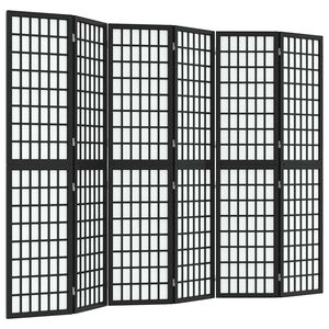 vidaXL Biombo dobr&aacute;vel com 6 pain&eacute;is estilo japon&ecirc;s 240x170 cm preto