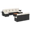 vidaXL 11 pcs conjunto sof&aacute;s de jardim c/ almofad&otilde;es vime PE preto