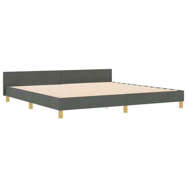 vidaXL Estrutura da Cama Cinzento escuro 200 x 200 cm tecido