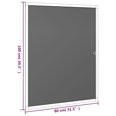 vidaXL Tela anti-insetos para janelas 80x100 cm antracite
