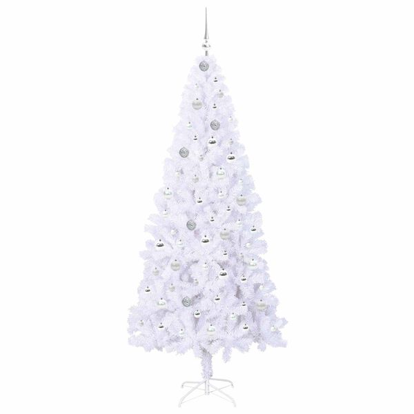 vidaXL &Aacute;rvore de Natal Artificial com 300 LEDs Branco 210 cm PVC e A&ccedil;o