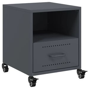 vidaXL Mesa de cabeceira 36x39x43,5 cm a&ccedil;o antracite