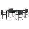 vidaXL Conjunto de Jantar para Jardim 5 unid. Preto Textileno e A&ccedil;o