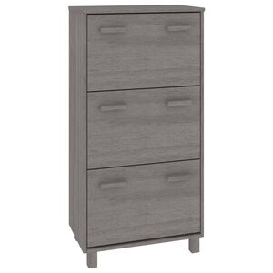 vidaXL Sapateira HAMAR 59,5x35x117 cm pinho maci&ccedil;o cinza-claro