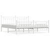 vidaXL Estrutura de cama com cabeceira e p&eacute;s 193x203 cm metal branco