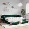 vidaXL Sof&aacute;-cama c/ gavet&atilde;o e gavetas 80x200cm veludo verde-escuro