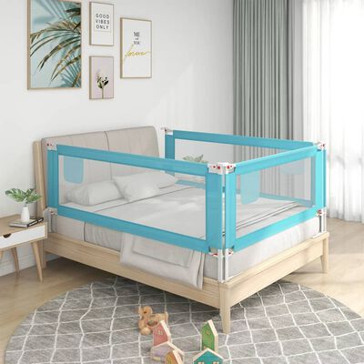 vidaXL Barra de segurança p/ cama infantil tecido 160x25 cm azul