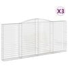vidaXL Cestos gabi&atilde;o arqueados 3pcs 400x30x180/200cm ferro galvanizado