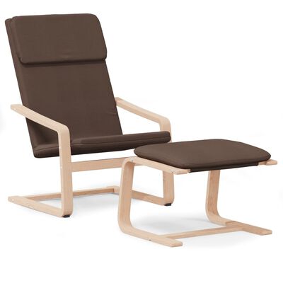 vidaXL Cadeira de descanso c/ apoio de pés tecido castanho-escuro
