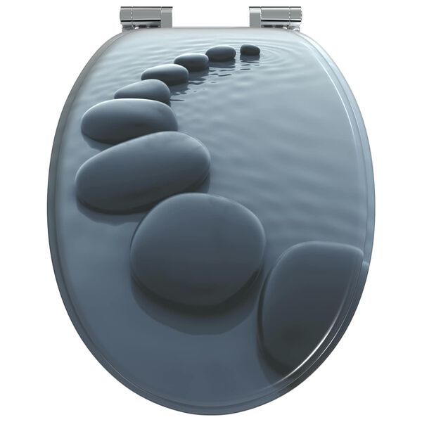 vidaXL Assento de Sanit&aacute;rio com Fechamento Suave Cinzento 44 x 38 cm