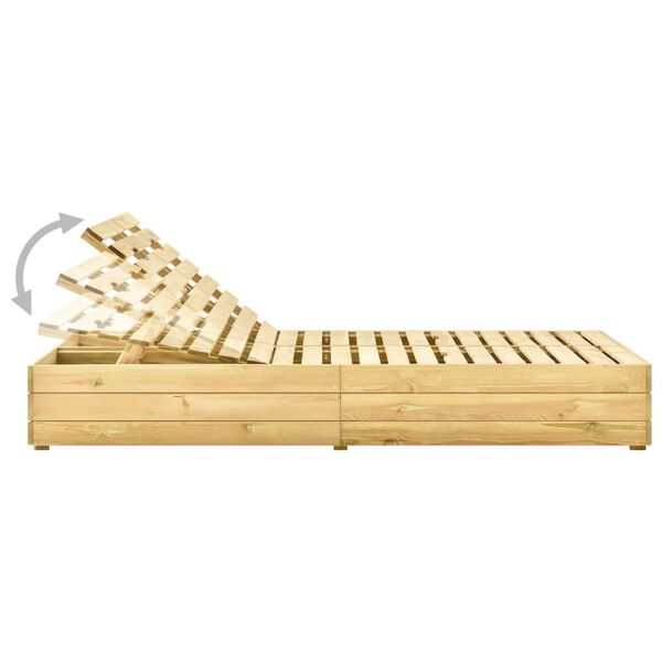 vidaXL Espregui&ccedil;adeira dupla c/ almofad&otilde;es cinza-acast. pinho impreg.