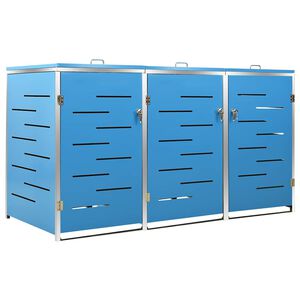 vidaXL Abrigo triplo para caixotes do lixo 207x77,5x115 cm a&ccedil;o inox