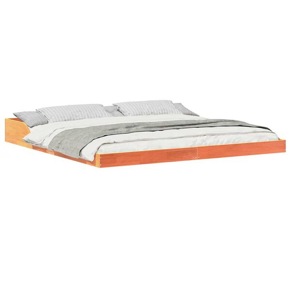 vidaXL Estrutura da Cama Marrom Cera 200 x 210 cm